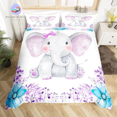 Housse de Couette Éléphant Petite Fille